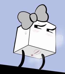 1girls anthro anus blush boxboy! female mob_face pussy qucy shadman sweat sweatdrop waddling_head