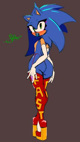 1boy 1femboy anthro ass ass_focus bimbo bimbo_femboy bimbo_lips bimbofied blue_fur blue_lipstick blush condom condom_wrapper elbow_gloves femboy feminization furry garter_straps gloves green_eyes heels high_heels lipstick long_gloves looking_at_viewer makeup male male_only platform_heels practically_nude silencioarthub slutwear_(silencioarthub) solo sonic_(series) sonic_the_hedgehog sonic_the_hedgehog_(series) thigh_highs thighhighs thighs thong wedge_heels writing