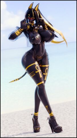 1girls 3d 3d_model 3d_render 5_fingers 5_toes animal_ears ankh anthro anthro_only anubian_jackal anubis anubis_(bom39) areola arm_out artist_name artist_signature ass beach big_areola big_ass big_breasts big_thighs bikini black_body black_hair black_shoes black_skin blush breasts camera_gesture clar-3 crotch_tattoo earrings ears egyptian egyptian_female eye_of_horus feet female female_anthro female_focus female_only fingers fur furry furry_female furry_only gigantic_ass gigantic_breasts gigantic_thighs gold_(metal) gold_earrings gold_ears gold_hair gold_jewelry gold_nails hair hair_streak hands high_heels hourglass_figure huge_ass huge_breasts huge_butt huge_thighs humanoid humanoid_feet jackal jackal_ears jackal_tail jewelry long_hair mostly_nude multicolored_hair nails navel nipple_slip nipples original outdoors painted_fingernails painted_nails painted_toenails platform_footwear platform_heels pointing pointy_ears pose sand sharp_fingernails shoes simple_background solo solo_anthro solo_female solo_focus tail thick_thighs thighs toes transparent_clothing transparent_shirt two-tone_hair water watermark wet wet_body wet_skin wide_hips yellow_eyes yellow_sclera