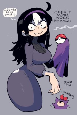 1girls absurd_res black_hair cosplay crap-man dialogue english_text female female_only grey_background hairband hex_maniac hex_maniac_(cosplay) light_blush long_hair looking_at_viewer nintendo noss_the_nosferatu_(crap-man) original original_character pokeball pokemon pokemon_ss smiling smiling_at_viewer solo solo_female speech_bubble talking_to_viewer vampire very_high_resolution wavy_mouth white_tuft