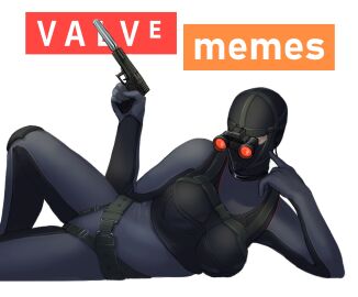 1girls 2d artist_request black_ops_(half-life) black_ops_assassin female female_assassin female_only gun half-life half-life_(series) human human_female human_only pistol solo weapon