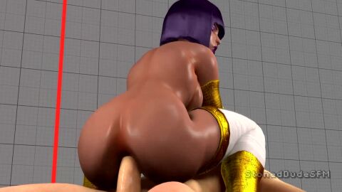 1boy 1girls 3d 3d_animation brown_skin brown_skinned_female capcom egyptian egyptian_female female female_focus light-skinned_male light_skin male menat_(street_fighter) sex sound_effects stoneddude street_fighter street_fighter_v tagme video