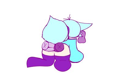 alternate_version_at_source anal_sex anon anonymous_male ass big_ass blowjob clothed clothed_sex cyan_hair double_anal double_penetration fox_ears fox_tail gacha gacha_club gacha_heat gacha_life hi_res highres kora_(koracaesh) koracaesh long_hair male no_shading simple_background stockings thighhighs