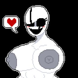 2d 2d_(artwork) alternate_version_at_source black_background breasts fem_gaster female female_only gaster heart maicol_(artist) pixel_art solo solo_female tagme undertale undertale_(series) white_body