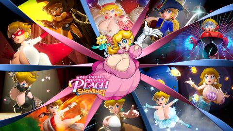2d 2d_artwork 2girls 3d 3d_model big_breasts blue_eyes boob_window bow breast_bigger_than_head breasts breasts_bigger_than_head cleavage cowgirl_peach curvy detective_peach duo dytser female female_only figure_skater_peach game_mod giant_breasts gigantic_breasts huge_breasts inner_sideboob kung-fu_peach large_breasts light-skinned_female light_skin lips lipstick mario_(series) massive_breasts mega_busty merfolk mermaid mermaid_peach mighty_peach mod ninja_peach nintendo no_bra patissiere_peach pink_bow pink_lipstick ponytail princess_peach princess_peach:_showtime! public public_exposure revealing_clothes sideboob smalf stella_(princess_peach:_showtime!) swordfighter_peach teasing tied_hair video_game