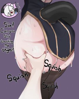 1boy agneia_(sunsal) animal_humanoid ass big_thighs child_bearing_hips curvaceous curvy curvy_body curvy_figure curvy_hips demon demon_boy demon_horns demon_humanoid demon_tail dialogue femboy goat_boy goat_demon goat_ears goat_humanoid grabbing_thigh grabbing_thighs grope incubus large_thighs light-skinned_male light_skin male shortstack shortstack_femboy squishy_butt sunsal sweat tail text thick thick_ass thick_legs thick_thighs thigh_grab thigh_highs thigh_squeeze thigh_squish thighhighs thighs trap voluptuous voluptuous_femboy voluptuous_male wide_hips wide_thighs