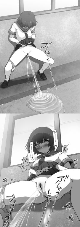 1girls anus female legs_apart peeing pubic_hair public pussy standing