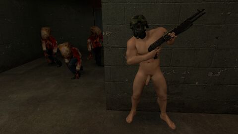 3d 4boys adrian_shephard army artist_request dick gun half-life_(series) half-life_2 human human_male male naked nonsexual nonsexual_nudity nude penis shotgun soldier weapon zombie zombie_boy