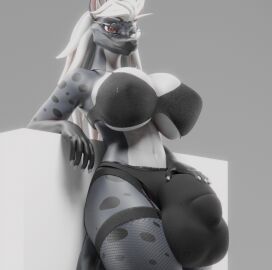 1futa 3d anthro ass balls balls_bulge big_ass big_balls big_breasts big_butt breasts breasts_bigger_than_head bulge bulge_through_clothing clothing curvaceous curvy curvy_figure fishnets fit fit_futa flaccid furry futa_only futanari garter_straps glasses gunslinger_(xazter3d) huge_balls huge_breasts hyena intersex legwear long_hair looking_at_viewer mostly_clothed orange_eyes penis slim_waist solo solo_futa tagme thick_thighs top_heavy voluptuous voluptuous_futa white_hair wide_hips xazter3d