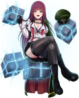 1girls 2024 abigail_(metal_slug) big_ass big_breasts big_butt black_skirt blue_bra blue_panties blue_underwear boots breasts cleavage cube faayafoxmaid female female_focus female_only green_eyes hair_grab hi_res high_resolution highres laser_gun laughing legs_crossed long_hair long_socks looking_at_viewer metal_slug metal_slug_attack military military_boots military_hat military_uniform miniskirt necktie pink_hair red_necktie seductive seductive_pose shirt_open short_skirt simple_background sitting skirt snk socks thick_thighs thighhighs thighs white_background white_shirt younger_female