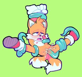 anal anal_sex anthro anus arms_tied ass balls blush bodily_fluids bound canid canine clothing cum cum_in_ass cum_inside dipstick_tail erection footwear fox gaping gaping_anus genital_fluids genitals hands_behind_head hi_res humanoid_genitalia humanoid_penis leaking_cum looking_pleasured male male_penetrated mammal markings multi_tail nipples open_mouth penetration penis sega sex shoes simple_background solo solo_male sonic_(series) sonic_the_hedgehog_(series) spread_legs spreading streetsalami tail tail_markings tails tails_the_fox tentacle tentacle_in_ass tentacle_penetration tentacle_sex tentaclejob