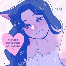 1boy 1boy1girl 1girls chuckle cute cute_expression cute_face desperate desperate_for_sex female female/male female_on_top femdom gentle_femdom heart-shaped_pupils heart_eyes looking_down male male/female malesub mega88maru out_of_frame