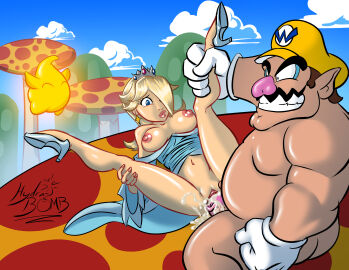 1boy 1girls blonde_hair breasts breasts_out brown_hair clothing crown cum cum_in_pussy cum_inside dress duo ejaculation facial_hair fat_male feet_up female gloves grin hat headwear high_heels human human_on_human hydra-bomb lipstick luma male male/female mario_(series) mushroom mustache nintendo nipples nude nude_male_clothed_female obese obese_male overweight overweight_male penis penis_in_pussy princess princess_rosalina pussy royalty sex straight straight_sex super_mario_bros. tiara wario white_gloves