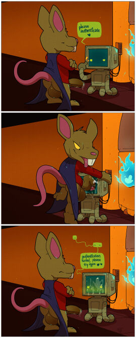 absurd_res ambiguous_gender anus argon_vile backsack balls ballsack bar_emanata big_balls blush bodily_fluids bot_talk bottomless bottomless_male clothed clothing cords crossed_arms curved_penis dialogue door duo emanata english_text enter_the_gungeon erection genital_fluids genitals gesture hand_gesture head_grab hi_res keypad kneeling machine male male/ambiguous male_focus male_only mammal murid murine penis penis_against_glass penis_on_face pointing pointing_at_self precum precum_on_face rat resourceful_rat robot rodent speech_bubble text the_robot_(enter_the_gungeon) tongue