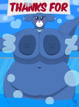 1girls 2025 anthro_pokemon areola bbw bbw_furry bbw_seal belly belly_button big_areola big_belly big_breasts big_nipples blue_body blue_fur blue_nipples blue_skin blush blush_lines bouncing_belly bouncing_breasts breasts bubbles chubby chubby_anthro chubby_female deep_navel deviantart deviantart_logo deviantart_watchers earrings female female_only follower_celebration freckles freckles_on_breasts freckles_on_face glass heart_bubbles hips large_areolae mia_sandoval_(solandgamer75) milestone_celebration naked naked_female navel nintendo nipple_holes nipple_indents nipples nude nude_anthro nude_female overweight overweight_anthro overweight_female pokemon pokemon_(species) pool poolside popplio sea_lion sea_lion_humanoid seal seal_humanoid smile smiley_face solandgamer75 solo tail text tongue tongue_out water water_balloon