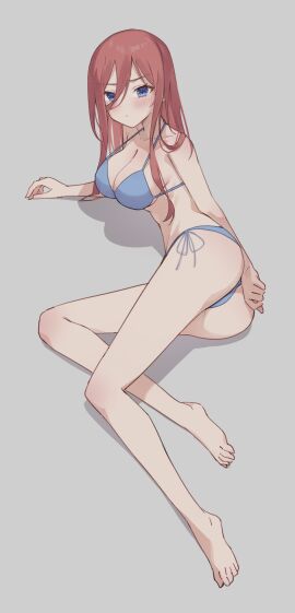 1girls ankles arm_support ass ass_cleavage ass_crack back bare_back bare_belly bare_calves bare_chest bare_hands bare_hips bare_knees bare_legs bare_midriff bare_navel bare_shoulders bare_thighs barefoot big_breasts bikini bikini_bottom bikini_only bikini_top blue-eyed_female blue_bikini blue_bikini_bottom blue_bikini_top blue_eyes blue_string_bikini blue_swimsuit blue_swimwear blush blush_face blush_lines blushed_face blushing_at_viewer blushing_face blushing_female breasts brown-haired_female brown_eyebrows brown_hair busty busty_female busty_teenager butt_crack calves cleavage collarbone curvaceous_teenager curvy curvy_body curvy_female curvy_figure curvy_hips dot_nose elbows exposed_arms exposed_ass exposed_back exposed_belly exposed_butt exposed_chest exposed_hips exposed_legs exposed_midriff exposed_navel exposed_shoulders exposed_skin exposed_thighs exposed_toes eyebrows_visible_through_hair feet female female_only fingers frown frown_eyebrows frowning frowning_at_viewer full_body go-toubun_no_hanayome grey_background groin hair_between_eyes hand_on_ass hand_on_butt hand_on_floor hand_on_ground hand_on_own_ass hand_on_own_butt high_resolution high_school_student highres hourglass_figure knees large_breasts lean_figure legs light-skinned_female light_skin long_hair looking_at_viewer looking_up looking_up_at_viewer lying lying_down lying_on_floor lying_on_ground lying_on_side nakano_miku narrow_waist on_side pale-skinned_female pale_skin petite petite_body petite_female pout pouting pouting_at_viewer pouting_lips pouty pouty_lips profnote pussy shoulders side-tie_bikini sideboob simple_background slender_body slender_waist slim_female slim_waist smooth_skin solo string_bikini swimsuit swimwear teenage_female teenager thick_ass thick_thighs thighs thin_waist toes underboob wide_hips