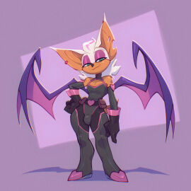 1boy anthro bat bat_ears bat_girl bat_wings bigdad bulge ear_piercing female femboy genderswap genderswap_(ftm) half-closed_eyes hand_on_hip hourglass_figure looking_at_viewer male male_only male_rouge rouge_the_bat rule_63 seductive_look seductive_smile sega smirk sonic_(series) sonic_the_hedgehog_(series) spandex thick_thighs tight_clothing white_hair wide_hips