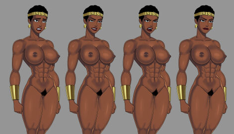 1girls amazonian bracelet breasts dark-skinned_female dark_skin dc dc_comics different_expressions different_poses earrings female fit fit_female gold_jewelry muscular muscular_female nude nude_female phillipus pubic_hair solo_female something_unlimited sunsetriders7 tagme themyscira themysciran toned toned_female toned_stomach