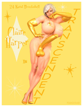 1futa 3d abs areola_slip balls balls_in_panties bedroom_eyes bikini breasts canon_futa choker claire_harper_(toxiccg3d) cock_sleeve_(clothes) earrings elbow_gloves erection eyeshadow futa_only futanari golden_bikini highheels huge_breasts huge_cock intersex large_breasts looking_at_viewer makeup male male_symbol mars_symbol muscular muscular_arms muscular_futa muscular_legs on_side penis penis_in_panties pinup solo tagme toxiccg3d transgender