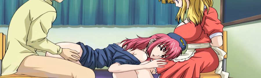 00s 1boy 2000s 2005 2girls alternate_hairstyle animated arms_behind_back ass bent_over big_breast big_breasts blonde_hair blue_eyes boin boin_lecture bondage bottomless bound breasts busty chair classroom closed_eyes doggy_style female from_side grabbing_another's_ass groping hanging_breasts highres huge_breast iihara_nao large_breasts legs long_hair looking_at_viewer looking_down male ms_pictures multiple_females multiple_girls nipples parted_lips pink_hair pussy sex sex_from_behind short_hair sideboob sitting skirt stitched thighs third-party_edit tsukushino_mitsugu twintails vaginal_penetration voluptuous waitress