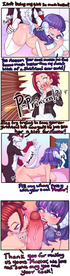 absurd_res ankle_grab anthro artifact_the_fox au_ra bed bedroom black_body black_fur bodily_fluids brainwashing breast_squish breasts canid canine cheating_girlfriend clothed clothing comic corrupted corruption cuckold dialogue door doorway duo female final_fantasy final_fantasy_xiv fox from_behind_position fur furniture genitals glowhorn grabbing_pillow group group_sex hair hi_res horn horn_jewelry horn_ring human hypnosis infidelity jewelry leg_grab legwear licking lipstick looking_pleasured looking_up magic makeup male male/female mammal mind_alteration mind_control nipples nude oral orange_eyes orientation_play penetration penile penis penis_lick pillow pink_eyes plap_(sound) ponytail purple_hair purple_lipstick pussy red_body red_fur red_hair red_nose ring_(jewelry) saliva saliva_on_penis scalie scared scared_expression sex sharp_teeth smack_(sound_effect) smacking_ass square_enix squish steam steamy_breath surprised teeth thigh_highs threesome tongue trio upset vaginal_penetration white_body white_fur white_hair