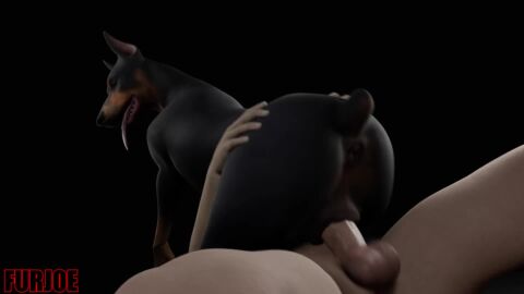 1boy 1girls 3d animal animated ass balls bestiality bounce canid canine canine_pussy cowgirl_position doberman_pinscher dobermann dog duo female female_feral female_on_top female_penetrated femsub feral fur furjoe furry human human_on_feral humanoid_penis large_penis male male/female male_on_bottom male_on_feral male_penetrating male_penetrating_female maledom orange_eyes penetration penis pussy rear_view sex sound vaginal vaginal_penetration video zoophilia