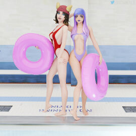 2girls 3d breasts female fortnite giocamolly raven_team_syd skye_(fortnite) swimsuit syd_(fortnite)
