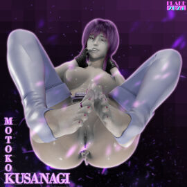 1girls 3d ass barefoot black_and_white breasts cum cum_in_ass feet female gaping gaping_anus ghost_in_the_shell khornflakesfm kusanagi_motoko nail_polish pussy soles toe_ring toenail_polish toes