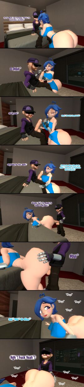 3d ass ass_bigger_than_head ass_cleavage ass_crack ass_jiggling big_ass blowjob blush breasts butt_crack comic comic_page cum_in_mouth cum_on_face cumming deekystjohn_(artist) dialogue doggy_style female kaibernation male male/female miles_broflovski_(deekystjohn) nipple_bulge pants_off porn_star pornstar_(meme) pounding_ass smg4 tari_(smg4) text