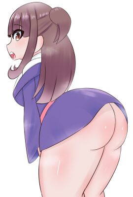 1girls akko_kagari artist_request asian_female ass atsuko_kagari big_ass big_booty big_butt bottom_heavy brown_hair bubble_butt clothed clothing enormous_ass enormous_butt fat_ass fat_butt female huge_ass huge_butt little_witch_academia long_hair long_sleeves miniskirt no_panties open_mouth red_eyes showing_ass studio_trigger tagme tagme_(artist) thick_ass thick_thighs