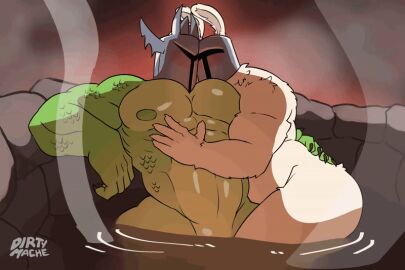 2025 2d_animation 5_fingers abs animated anthro armor ass bara big_pecs black_claws claws dirtymache dragon duo english_description fingers frame_by_frame fur genitals green_body green_scales half-erect hand_on_ass hand_on_butt hand_on_chest headgear headgear_only helmet helmet_only interspecies lagomorph leporid long_ears male male/male male_only mammal mostly_nude_anthro mostly_nude_male muscular muscular_anthro muscular_arms muscular_male mythological_creature mythological_scalie mythology pecs penis rabbit rg01_(undertale) rg02_(undertale) scales scalie short_playtime undertale undertale23074 undertale_(series) white_body white_fur yaoi