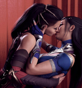 2girls 3d ass black_hair breasts bust busty chest curvaceous curves curvy curvy_figure dark_hair edenian female female_focus hips hourglass_figure incest kitana kiteena kunoichi large_ass large_breasts legs light-skinned_female light_skin mature mature_female mileena mortal_kombat mortal_kombat_1_(2023) netherrealm_studios ninja outworld princess rayalterego23 sisters slim_waist thick thick_hips thick_legs thick_thighs thighs twincest twins voluptuous waist wide_hips yuri