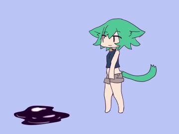 animal_ears animated ass balls bell_collar blush body_control bodysuit breast_expansion bulge cat_boy cat_ears cat_tail corruption crop_top cum erection femboy green_eyes green_hair inflation injection keesuu kneeling latex living_costume male_only masturbation orgasm original penis resisting short_hair short_shorts simple_background slime small_penis tagme tail undressing video