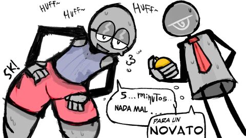 breathing_heavily breathing_noises el_sick exercise_shorts femboy gym_clothes male male_only nerd nerdy oc spanish_dialogue spanish_text sweat sweatdrop sweating sweaty sweaty_body tagme tagme_(character)