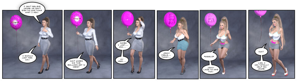 3d abimboleb ass_expansion balloon before_and_after bimbofication blonde_hair brain_drain breast_expansion breast_growth breast_growth_(enlargement) breasts female femsub lip_expansion office_lady original sequence text transformation