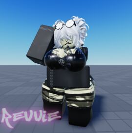 1girls 3d annoyed annoyed_expression artist_name ass baseplate big_ass big_breasts big_butt breasts cleavage clothed clothing female hikage_(xr_revvie) huge_ass huge_butt roblox robloxian self_upload tagme thick_ass thick_thighs watermark white_hair xr_revvie