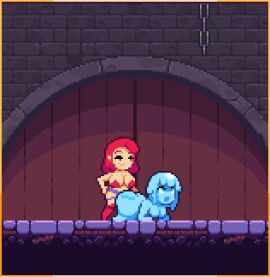 animated animated_gif boobs breasts female female/female monster_girl pixel_animation pixel_art scarlet_maiden strap-on strapon video_game_character video_games