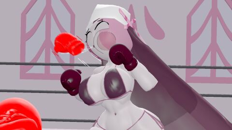 2girls 3d 3d_(artwork) big_breasts bikini boxing boxing_gloves boxing_ring breasts catfight dark_purple_boxing_gloves dark_purple_gloves female female_only female_pov fight fighting fighting_ring friday_night_funkin girlfriend_(friday_night_funkin) gloves habit huge_breasts large_breasts nun part_of_a_set pov pov_boxing punch punching punching_face red_boxing_gloves red_gloves rngsucks ryona sarvente_(dokki.doodlez) solo_female vs