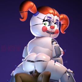 1boy 1girls 2d 3d 3d_(artwork) accurate_model anus ass baby_(fnafsl) breasts circus_baby circus_baby_(fnaf) circus_baby_(original) cowgirl_position female five_nights_at_freddy's five_nights_at_freddy's:_sister_location full_color green_eyes larger_female looking_back male naked naked_female nude nude_female orange_hair penetration penis pussy robot robot_girl robot_humanoid sex size_difference somethingshrimpii straight thighs twintails vagina vaginal_penetration vaginal_sex