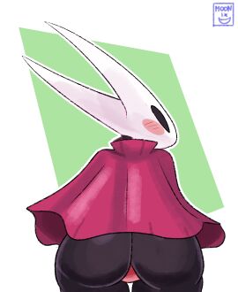 absurd_res anthro arthropod ass ass_focus big_ass big_butt bottomless butt_focus cloak cloak_only clothed clothing female gradient_background hi_res hollow_knight horn hornet_(hollow_knight) huge_ass huge_butt huge_thighs looking_at_viewer looking_back looking_back_at_viewer moonix_xero simple_background solo standing team_cherry thick_thighs unaware underwear upskirt vessel_(species)