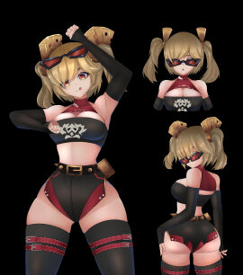 3d ass big_ass big_breasts blonde_hair breasts burnice_white female red_eyes zenless_zone_zero
