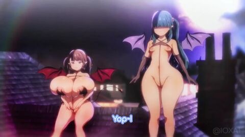 1boy 2d 2d_animation 2girls animated bangs bangs_over_eyes big_ass blue_hair brown_hair choker cum_on_face curvy english_text functionally_nude functionally_nude_female gigantic_breasts halloween huge_ass huge_breasts ioxat long_video longer_than_2_minutes longer_than_30_seconds longer_than_one_minute no_penetration no_sound oral original_character paizuri shorter_than_3_minutes shortstack small_breasts succubus tagme thick_thighs thighs twintails video voluptuous