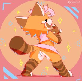 ailurid anthro balls bow_ribbon brown_body brown_fur clothed clothing female finger_fetish finger_lick finger_play fingers fur genitals godforgiveme4 hi_res licking looking_back male mammal nude orange_body orange_fur petal_(vaporjane) pink_clothing pink_ribbon pink_shirt pink_topwear raised_tail red_panda ribbons shirt smile solo tail tongue topwear trans_woman transfem white_body white_fur