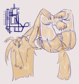 2025 anthro blonde_fur brialzebubbie dog_girl female furry legs lingerie original pearls pinup sp4gh3tt1_(artist) white_legwear white_panties