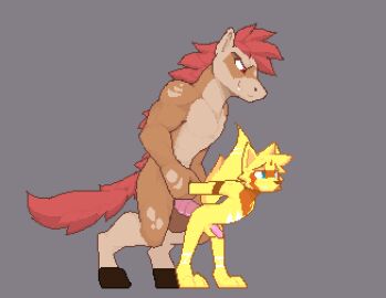 anal anal_sex animal_genitalia animal_penis animated anthro arm_pull ass balls blue_eyes blush bodily_fluids bouncing_penis canid canine clenched_teeth closed_eyes cum cum_drip cum_in_ass cum_inside deep_penetration digital_media_(artwork) digitigrade dominant dominant_male dripping duo equid equine equine_genitalia equine_penis extreme_size_difference facial_markings flaccid fluffy fluffy_tail fox from_behind_position fur gay genital_fluids genitals grey_background hair head_markings holding_arms hooves horse hybrid inflation looking_pleasured male male/male mammal mane markings mask_(marking) medial_ring muscular muscular_male nude one_sided_climax open_mouth penetration penile penile_penetration penis penis_in_ass pixel_(artwork) pixel_animation portrait prison_guard_position procyonid raccoon raised_tail red_eyes red_hair red_mane red_tail rough_sex sex short_playtime simple_background size_difference slim_male smaller_penetrated standing standing_sex stomach_bulge submissive submissive_male sweat tail teeth three-quarter_portrait thrusting wrist_grab yellow_body yellow_fur zionnicoz