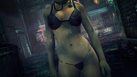 3d breasts female g-string hitman hitman_absolution io-interactive leaning_to_the_side nurse nurse_cap samantha_ruby screenshot screenshot_edit sexy_nurse strip_club stripper video_games wet wet_body wet_skin