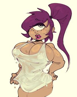 1_eye 1girls big_breasts breasts busty cyclops egstym eyeshadow female female_focus female_only futurama lipstick nipples nipples_bulge nipples_visible_through_clothing ponytail purple_hair solo solo_female solo_focus tagme top_heavy turanga_leela wet wet_body wet_clothes wet_clothing
