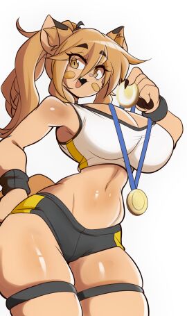 big_breasts breasts cleavage female furry goya_(lucyfercomic) huge_breasts lucyfercomic original thick_thighs wide_hips