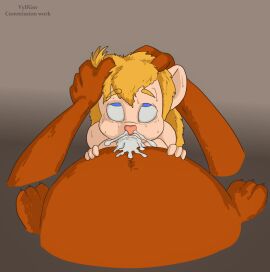 3_toes 4_fingers anthro anthro_on_anthro anthro_penetrated anthro_penetrating anthro_penetrating_anthro blonde_eyebrows blonde_hair blue_eyes bodily_fluids brown_body brown_fur chip_'n_dale_rescue_rangers cum cum_from_nose cum_in_nose cum_inside disney duo eyebrows feet fellatio female female_penetrated fingers fur gadget_hackwrench genital_fluids hair hi_res larger_male male male/female male_penetrating male_penetrating_female mammal mouse murid murine oral penetration penile penis pink_nose rodent sex size_difference smaller_female tan_body tan_fur toes vylfgor