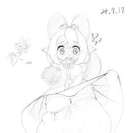 animal_humanoid anthro blush bottomwear chipmunk chipmunk_humanoid clothed clothing clothing_lift duel_monster fairy_tail-snow female francat ground_squirrel ground_squirrel_humanoid hi_res humanoid line_art mammal mammal_humanoid rodent rodent_humanoid sciurid sciurid_humanoid skirt skirt_lift squirrel upskirt yu-gi-oh!